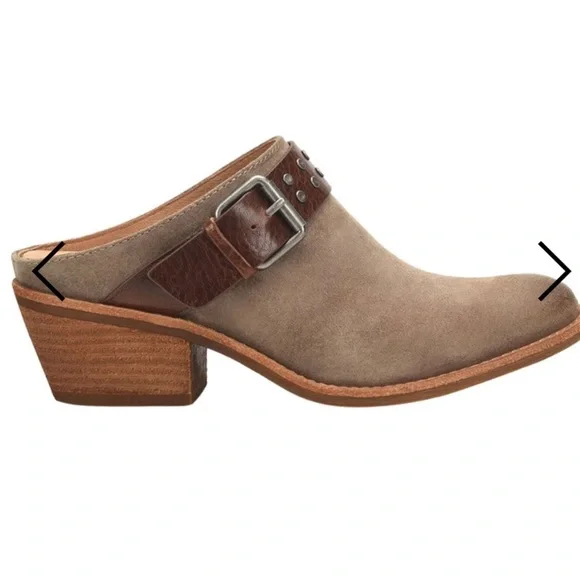 ✨Sofft Adena Slip On Backless Bootie Block Heel Mules Clogs Taupe Suede Sz 8.5 M - Picture 2 of 12